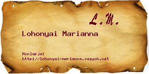 Lohonyai Marianna névjegykártya